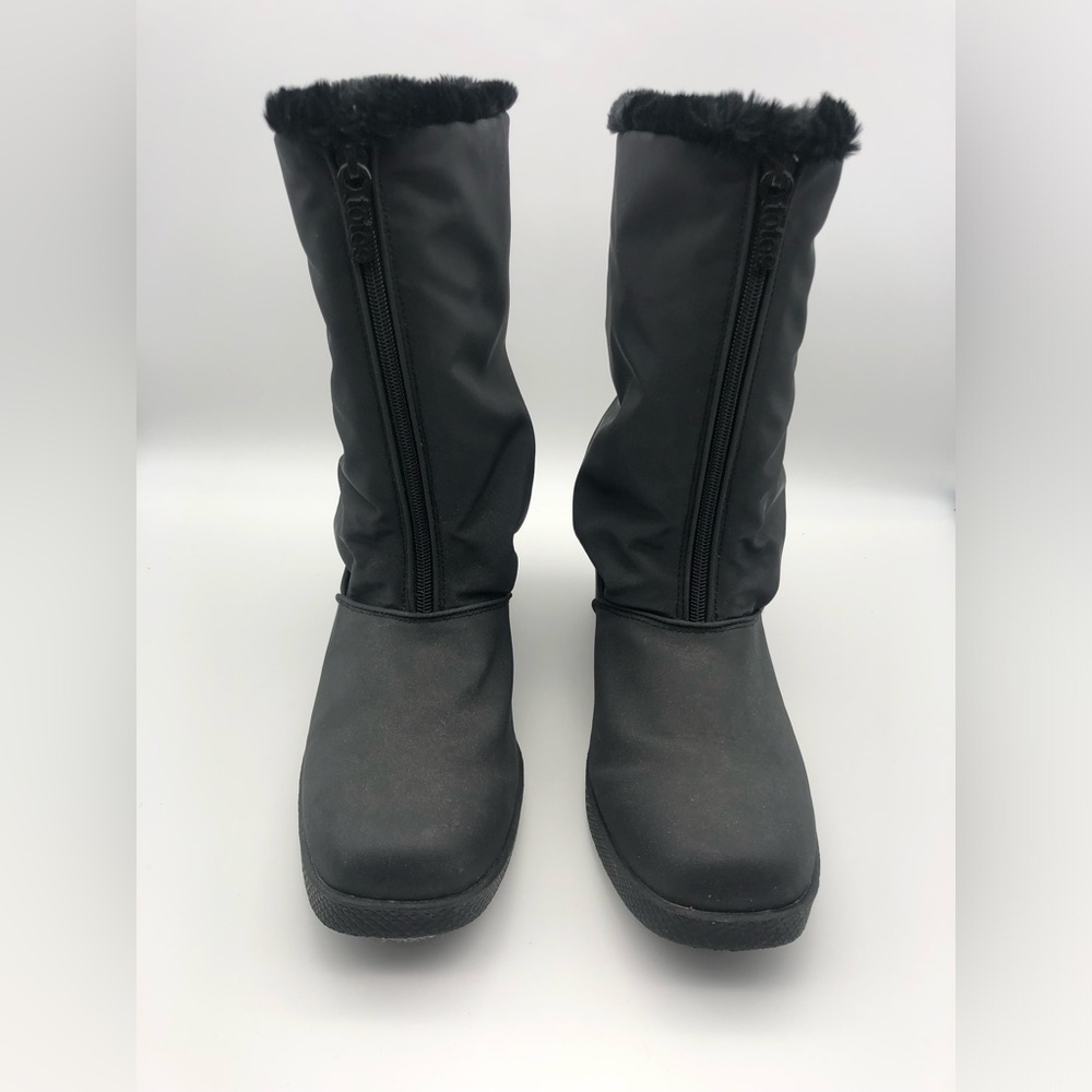 Totes Staride Mid Calf Boot Zip Up Black Size 10m
